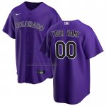 Camiseta Beisbol Hombre Colorado Rockies Alterno Replica Personalizada Violeta