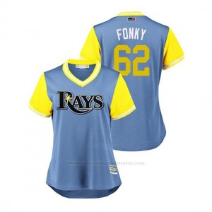 Camiseta Beisbol Mujer Tampa Bay Rays Wilmer Font 2018 Llws Players Weekend Fonky Light Toronto Blue Jays