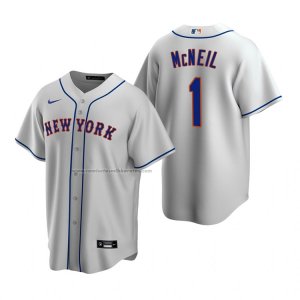 Camiseta Beisbol Hombre New York Mets Jeff Mcneil 1 Replica Road Gris