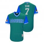 Camiseta Beisbol Hombre Seattle Mariners Andrew Romine 2018 Llws Players Weekend Romi Aqua