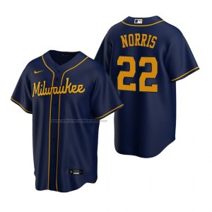 Camiseta Beisbol Hombre Milwaukee Brewers Daniel Norris Replica Alterno Azul