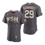 Camiseta Beisbol Hombre Washington Nationals Yadiel Hernandez 2022 City Connect Autentico Gris