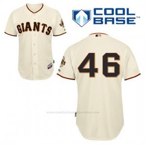Camiseta Beisbol Hombre San Francisco Giants Santiago Casilla 46 Crema 1ª Cool Base