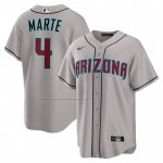 Camiseta Beisbol Hombre Arizona Diamondbacks Ketel Marte Road Replica Gris