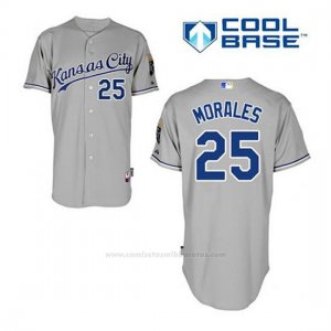 Camiseta Beisbol Hombre Kansas City Royals Kendrys Morales 25 Gris Cool Base