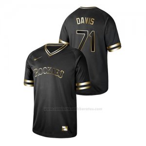 Camiseta Beisbol Hombre Cleveland Rockies Wade Davis 2019 Golden Edition Negro
