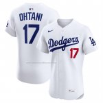 Camiseta Beisbol Hombre Los Angeles Dodgers Shohei Ohtani Primera Elite Blanco2