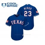 Camiseta Beisbol Hombre Texas Rangers Mike Minor Cool Base Entrenamiento de Primavera 2019 Azul