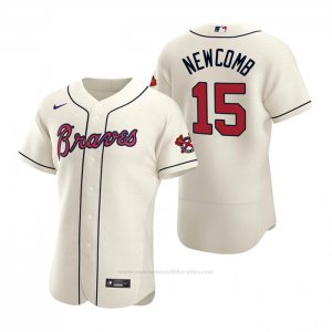 Camiseta Beisbol Hombre Atlanta Braves Sean Newcomb Autentico 2020 Alterno Crema