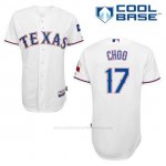 Camiseta Beisbol Hombre Texas Rangers Shin Soo Choo 17 Blanco 1ª Cool Base
