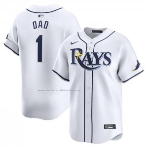 Camiseta Beisbol Hombre Tampa Bay Rays #1 Dad Primera Limited Blanco