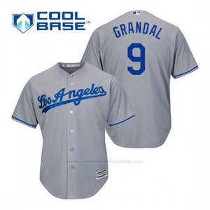 Camiseta Beisbol Hombre Los Angeles Dodgers Yasmani Grandal 9 Gris Cool Base