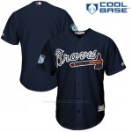 Camiseta Beisbol Hombre Atlanta Braves Azul 2017 Entrenamiento de Primavera Cool Base