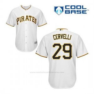Camiseta Beisbol Hombre Pittsburgh Pirates Francisco Cervelli 29 Blanco 1ª Cool Base