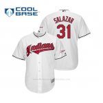 Camiseta Beisbol Hombre Cleveland Indians Danny Salazar 2019 All Star Game Patch Cool Base Blanco