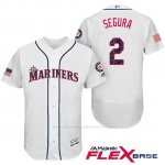 Camiseta Beisbol Hombre Seattle Mariners 2017 Estrellas y Rayas Jean Segura Blanco Flex Base