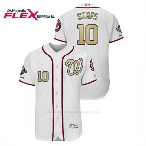 Camiseta Beisbol Hombre Washington Nationals Yan Gomes 2019 Gold Program Flex Base Blanco