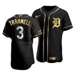 Camiseta Beisbol Hombre Detroit Tigers Alan Trammell Golden Edition Autentico Negro