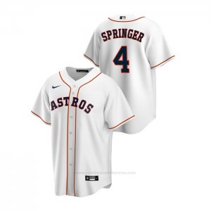 Camiseta Beisbol Hombre Houston Astros George Springer Replica Primera Blanco
