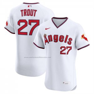 Camiseta Beisbol Hombre Los Angeles Angels Mike Trout Alterno 2 Elite Blanco Camiseta Beisbol Hombre Los Angeles Angels Mike Trout Alterno 2 Elite Blanco