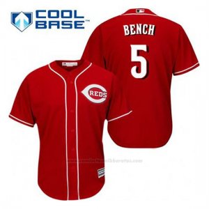 Camiseta Beisbol Hombre Cincinnati Reds Johnny Bench 5 Rojo Alterno Cool Base