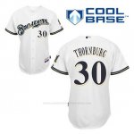 Camiseta Beisbol Hombre Milwaukee Brewers Tyler Thornburg 30 Blanco 1ª Cool Base