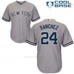 Camiseta Beisbol Hombre New York Yankees 24 Gary Sanchez Gris Cool Base
