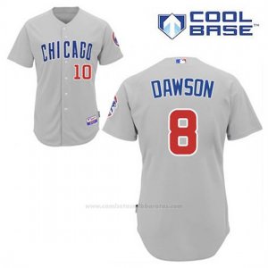 Camiseta Beisbol Hombre Chicago Cubs 8 Andre Dawson Gris Cool Base