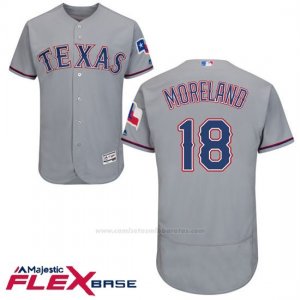 Camiseta Beisbol Hombre Texas Rangers Mitch Moreland Gris Autentico Coleccion Flex Base