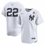 Camiseta Beisbol Hombre New York Yankees Juan Soto Primera Replica Jugador Blanco