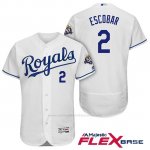 Camiseta Beisbol Hombre Kansas City Royals Alcides Escobar Blanco 50th Season Flex Base