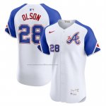 Camiseta Beisbol Hombre Atlanta Braves Matt Olson City Connect Elite Blanco