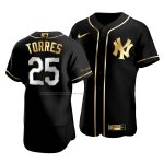 Camiseta Beisbol Hombre New York Yankees Gleyber Torres Golden Edition Autentico Negro