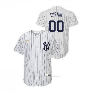 Camiseta Beisbol Nino New York Yankees Personalizada Cooperstown Collection Primera Blanco