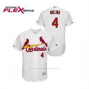Camiseta Beisbol Hombre St. Louis Cardinals Yadier Molina 150th Aniversario Patch Flex Base Blanco