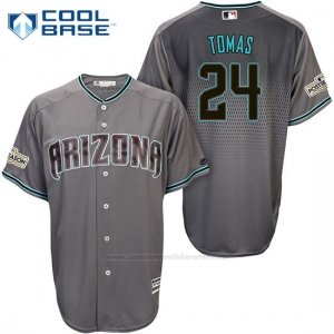 Camiseta Beisbol Hombre Arizona Diamondbacks 2017 Postemporada 24 Yasmany Tomas Gris Cool Base