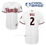 Camiseta Beisbol Hombre Arizona Diamondbacks 2 Aaron Hill 1ª Blanco Cool Base