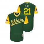 Camiseta Beisbol Hombre Oakland Athletics Jonathan Lucroy 2018 Llws Players Weekend Luc Green