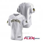 Camiseta Beisbol Hombre Milwaukee Brewers Autentico 2020 Primera Blanco