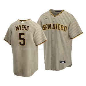 Camiseta Beisbol Hombre San Diego Padres Wil Myers 5 Sand Replica Alterno Marron