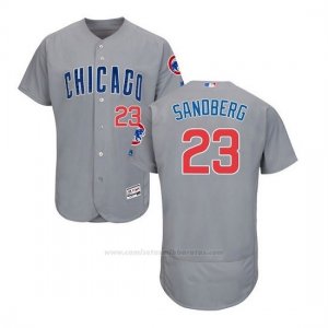 Camiseta Beisbol Hombre Chicago Cubs 23 Ryne Sandberg Autentico Coleccion Flex Base Gris
