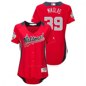 Camiseta Beisbol Mujer All Star Game Miles Mikolas 2018 1ª Run Derby National League Rojo