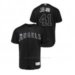 Camiseta Beisbol Hombre Los Angeles Angels Justin Bour 2019 Players Weekend Autentico Negro