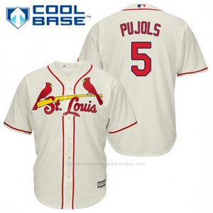 Camiseta Beisbol Hombre St. Louis Cardinals Albert Pujols 5 Crema Alterno Cool Base