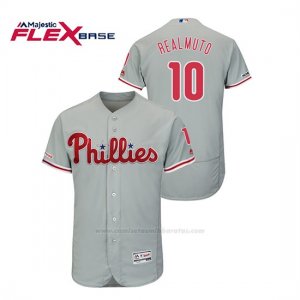 Camiseta Beisbol Hombre Philadelphia Phillies J.t. Realmuto 150th Aniversario Patch Flex Base Gris