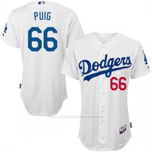 Camiseta Beisbol Hombre Los Angeles Dodgers Yasiel Puig Blanco 1ª Civil Rights Conmemorativo Jugador Autentico