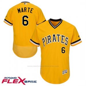 Camiseta Beisbol Hombre Pittsburgh Pirates Starling Marte Autentico Coleccion Oro Flex Base