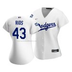 Camiseta Beisbol Mujer Los Angeles Dodgers Edwin Rios 2020 Primera Replica Blanco