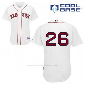 Camiseta Beisbol Hombre Boston Red Sox 26 Brock Holt Blanco 1ª Cool Base