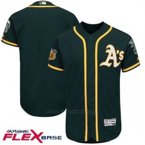 Camiseta Beisbol Hombre Oakland Athletics Oakland Verde 2017 Entrenamiento de Primavera Flex Base